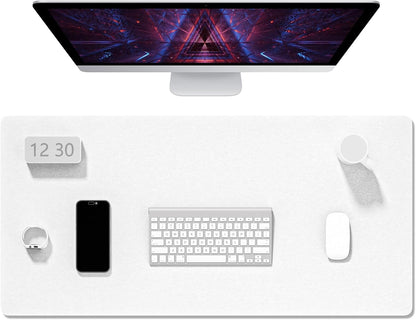 Felt Desk Mat, Minimalist Large Mouse Pad XL 31.5 x 11.8 in, Desk Matt for Desktop, Keyboard, Laptop, Computer, Office, Work from Home, Gaming, Gray