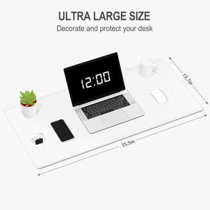 Felt Desk Mat, Minimalist Large Mouse Pad XL 31.5 x 11.8 in, Desk Matt for Desktop, Keyboard, Laptop, Computer, Office, Work from Home, Gaming, Gray