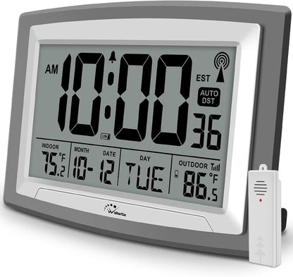 Atomic Clock 12.5 Inch Self-Setting Digital Wall Clock