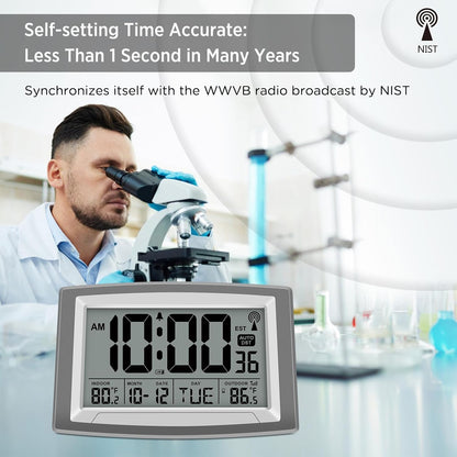 Atomic Clock 12.5 Inch Self-Setting Digital Wall Clock