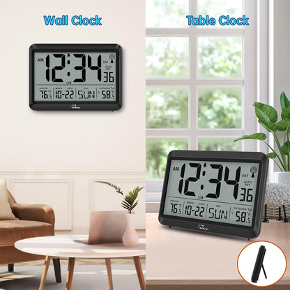Atomic Clock 12.5 Inch Self-Setting Digital Wall Clock