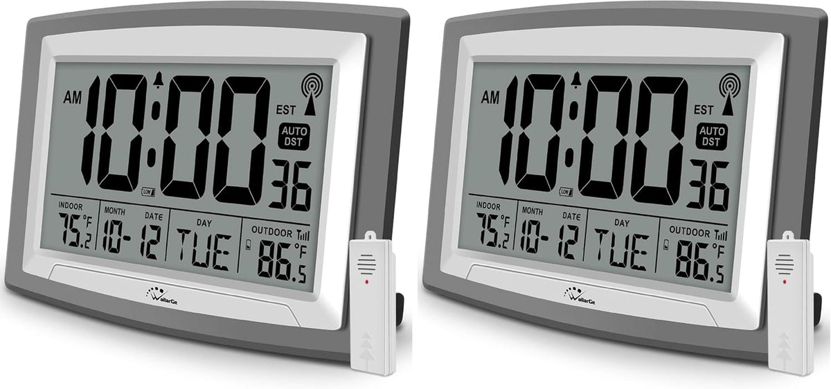 Atomic Clock 12.5 Inch Self-Setting Digital Wall Clock