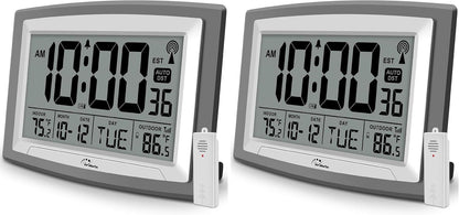 Atomic Clock 12.5 Inch Self-Setting Digital Wall Clock