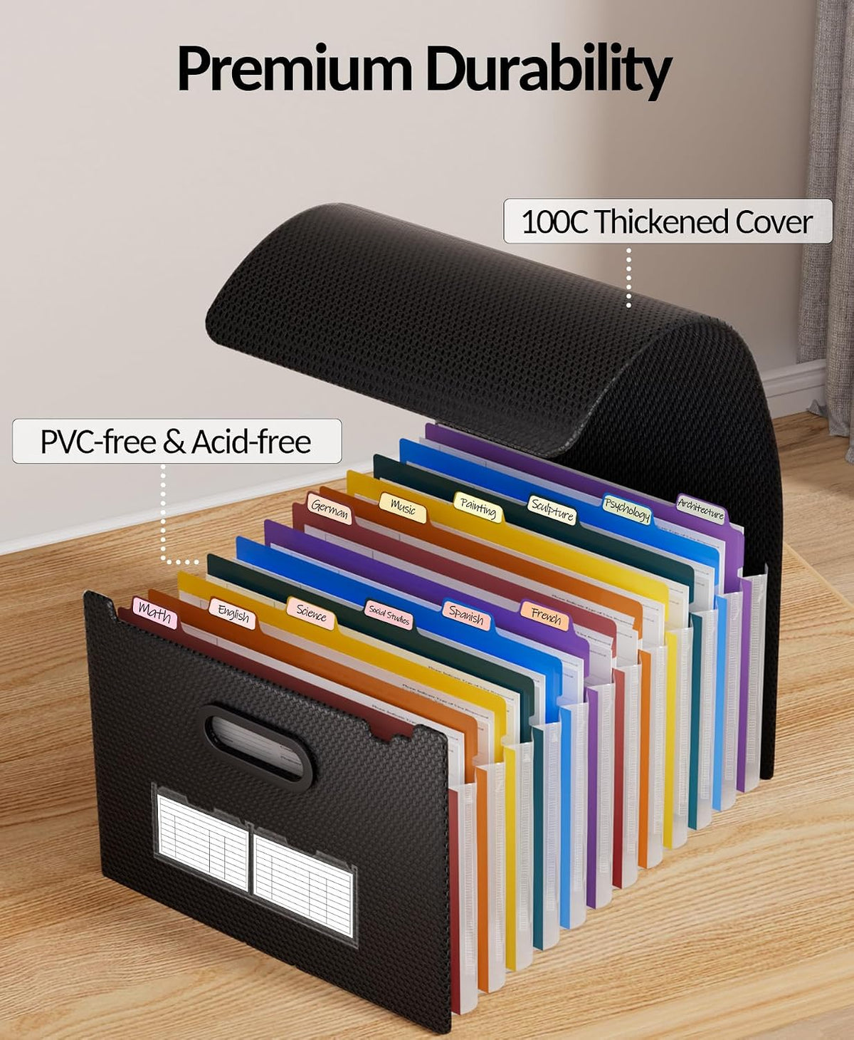 Accordion File Organizer, 13-Pocket Expanding File Folder Letter Size