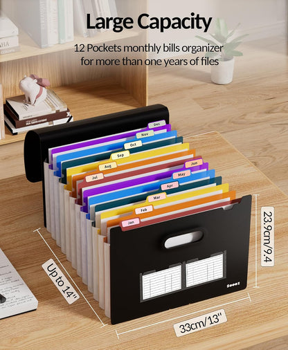 Accordion File Organizer, 13-Pocket Expanding File Folder Letter Size