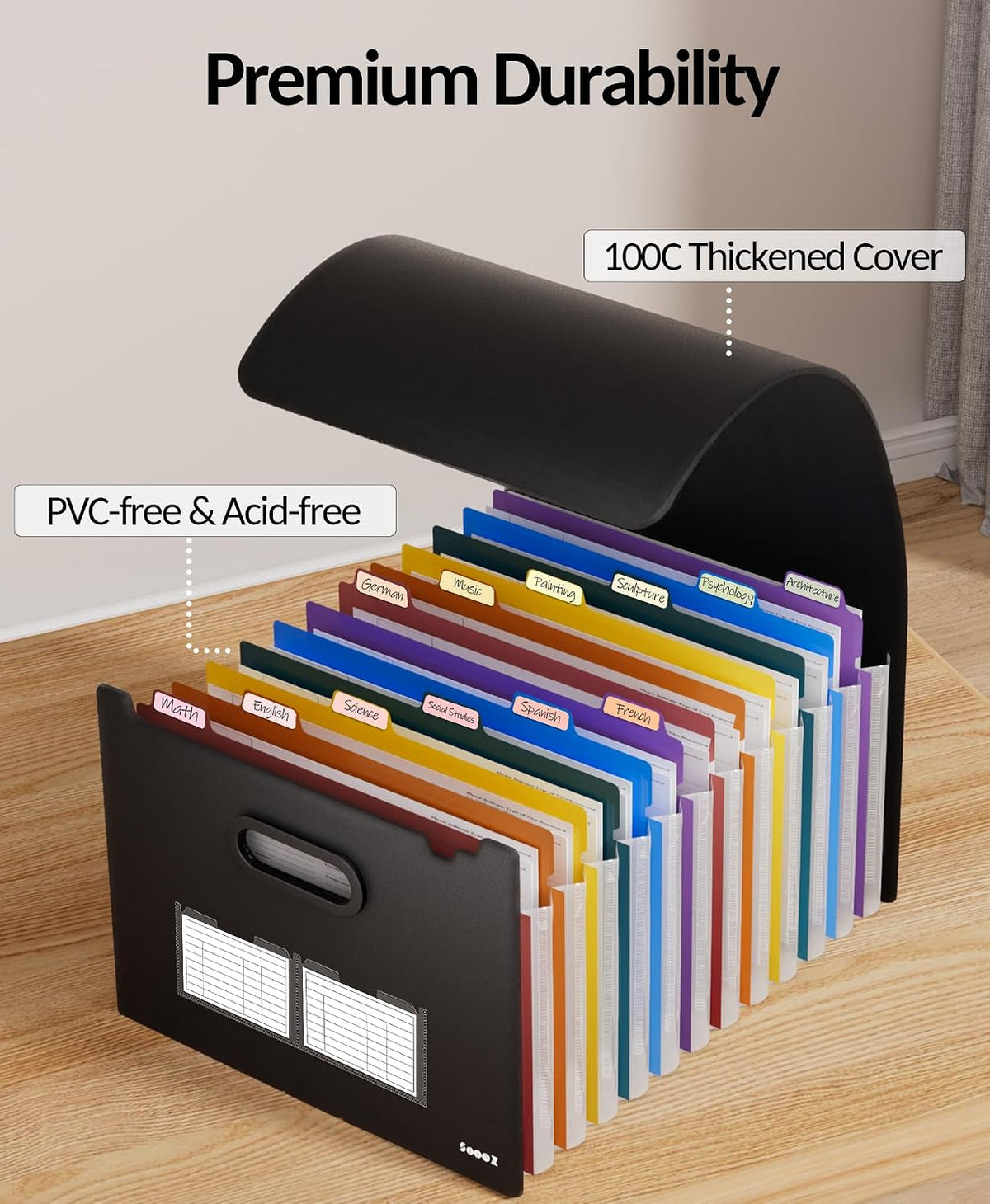 Accordion File Organizer, 13-Pocket Expanding File Folder Letter Size