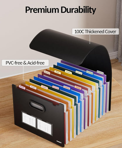 Accordion File Organizer, 13-Pocket Expanding File Folder Letter Size