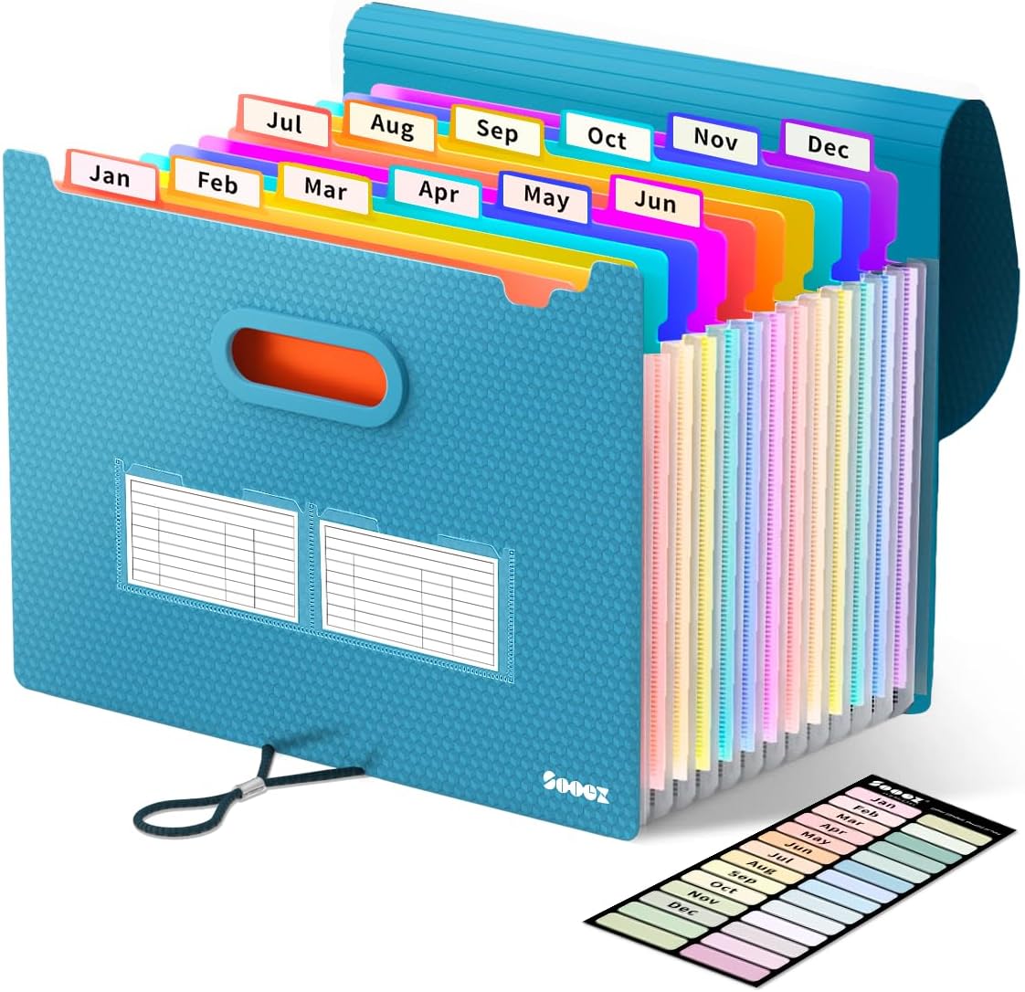 Accordion File Organizer, 13-Pocket Expanding File Folder Letter Size