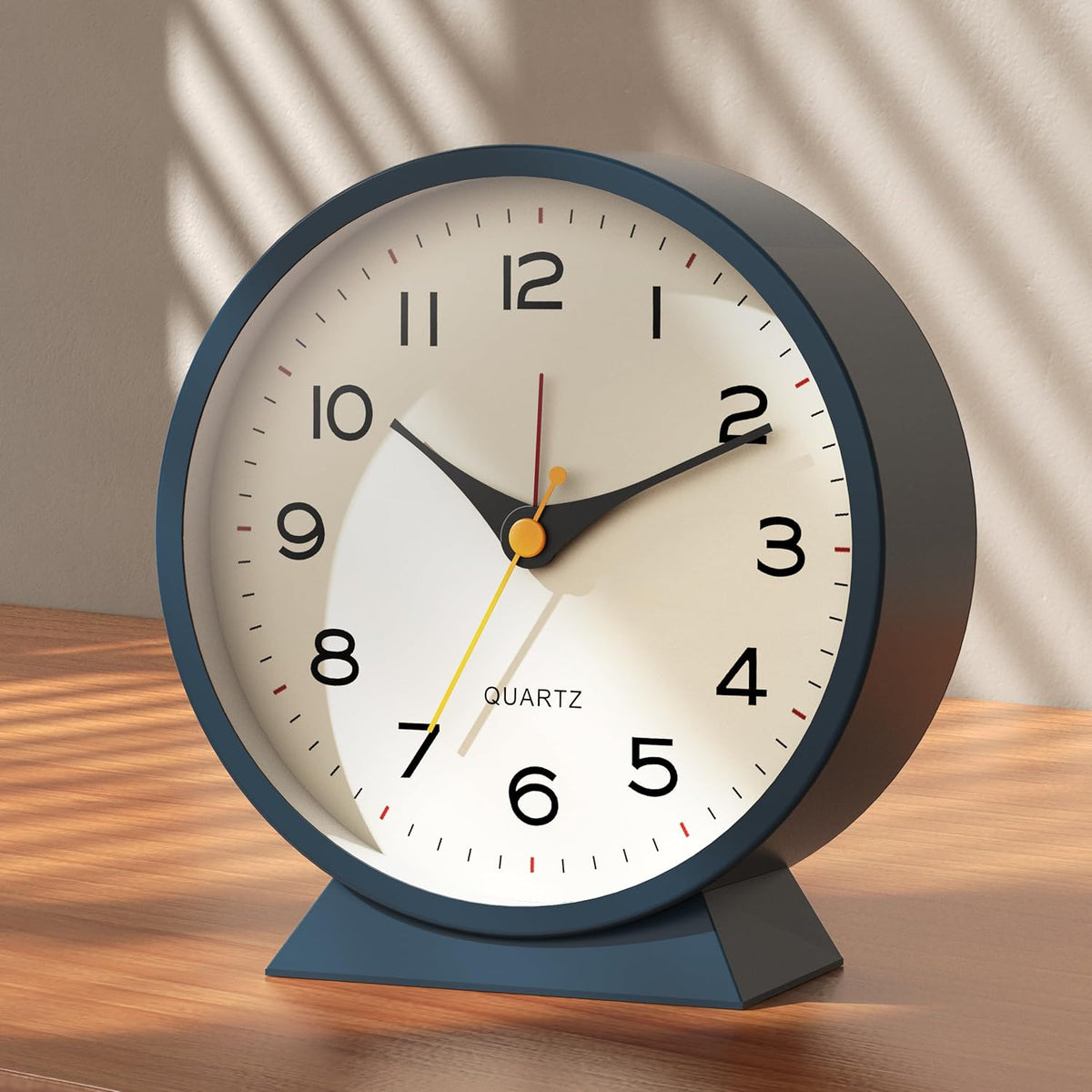 ® 4.5" Analog Alarm Clock, Small Retro Desk Clock and Table Clock