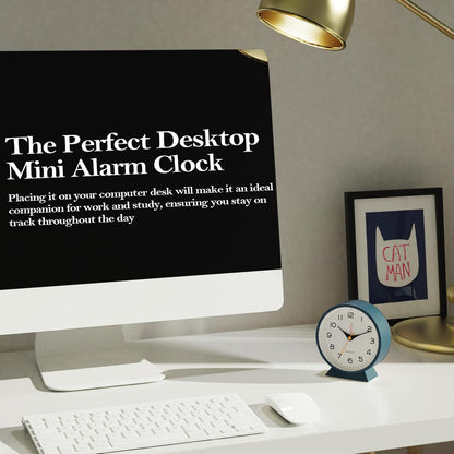 ® 4.5" Analog Alarm Clock, Small Retro Desk Clock and Table Clock
