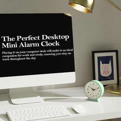 ® 4.5" Analog Alarm Clock, Small Retro Desk Clock and Table Clock