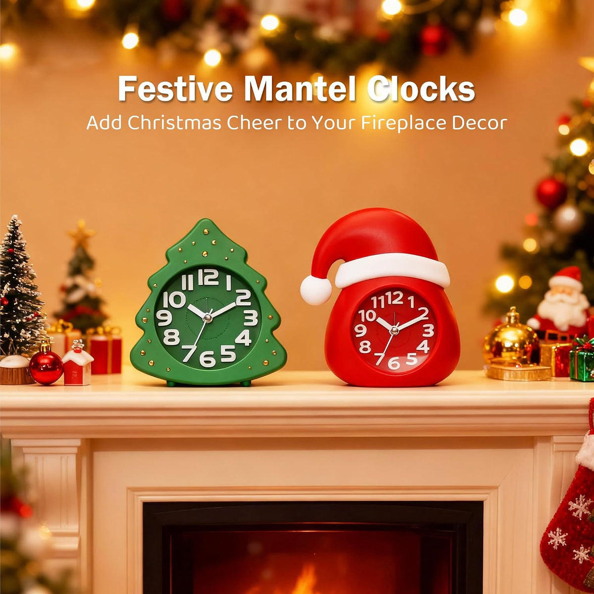 ® 4.5" Analog Alarm Clock, Small Retro Desk Clock and Table Clock