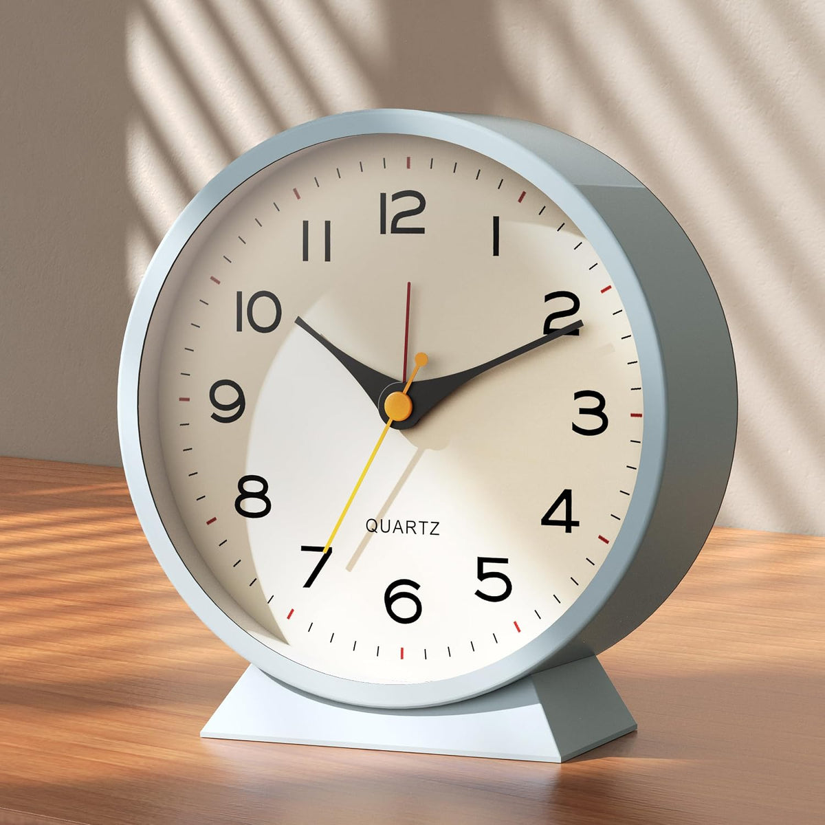 ® 4.5" Analog Alarm Clock, Small Retro Desk Clock and Table Clock
