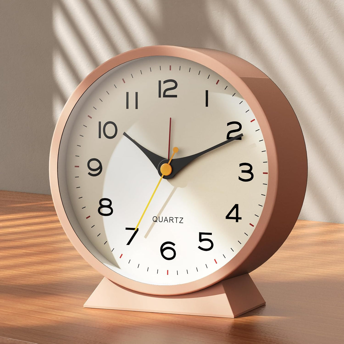 ® 4.5" Analog Alarm Clock, Small Retro Desk Clock and Table Clock