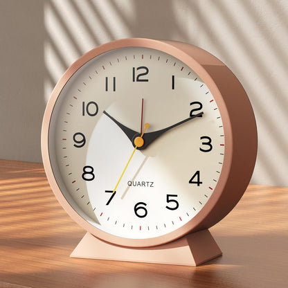 ® 4.5" Analog Alarm Clock, Small Retro Desk Clock and Table Clock