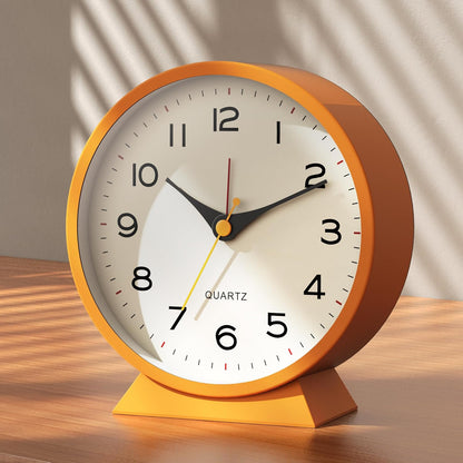 ® 4.5" Analog Alarm Clock, Small Retro Desk Clock and Table Clock