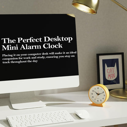 ® 4.5" Analog Alarm Clock, Small Retro Desk Clock and Table Clock