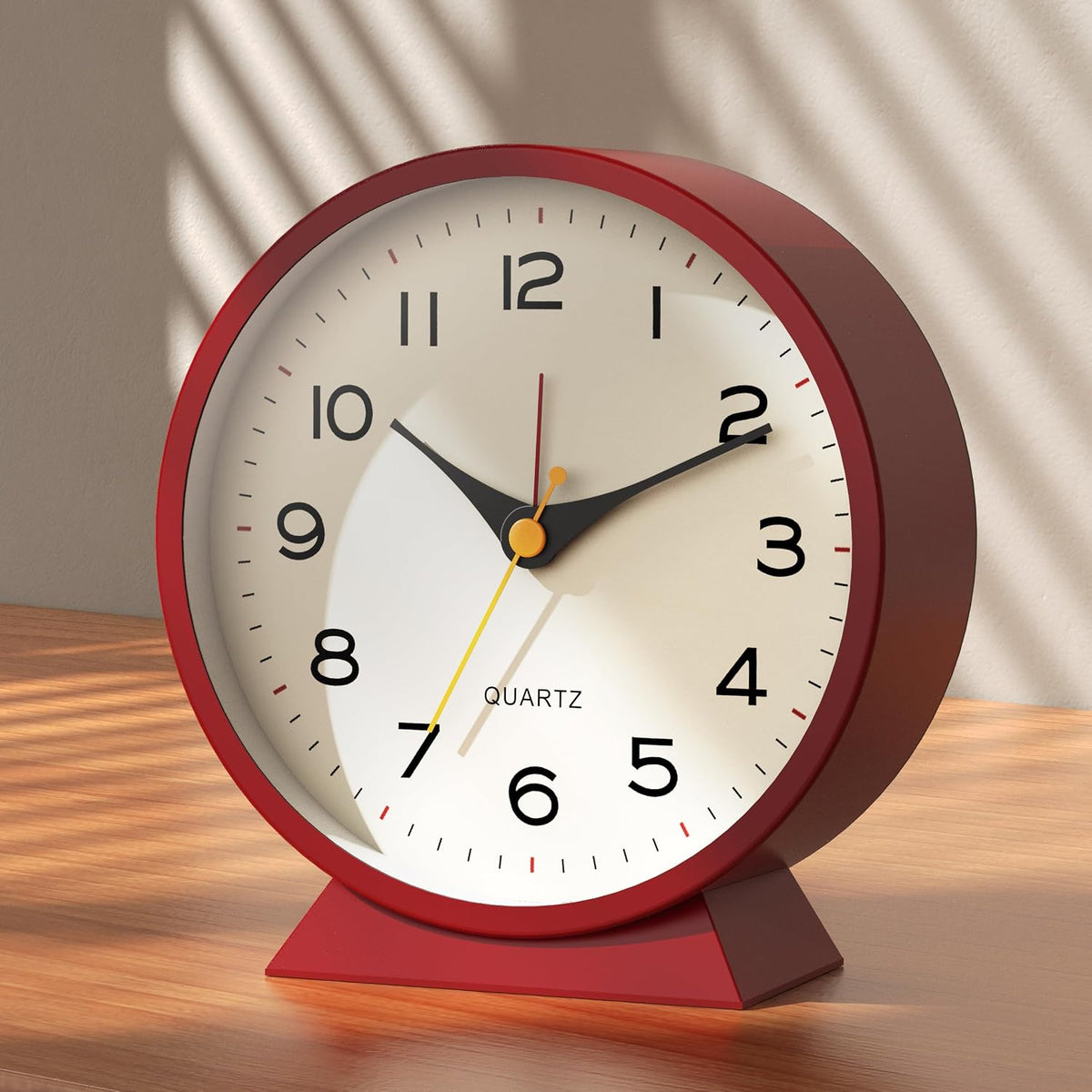 ® 4.5" Analog Alarm Clock, Small Retro Desk Clock and Table Clock