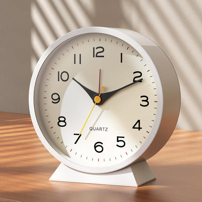 ® 4.5" Analog Alarm Clock, Small Retro Desk Clock and Table Clock