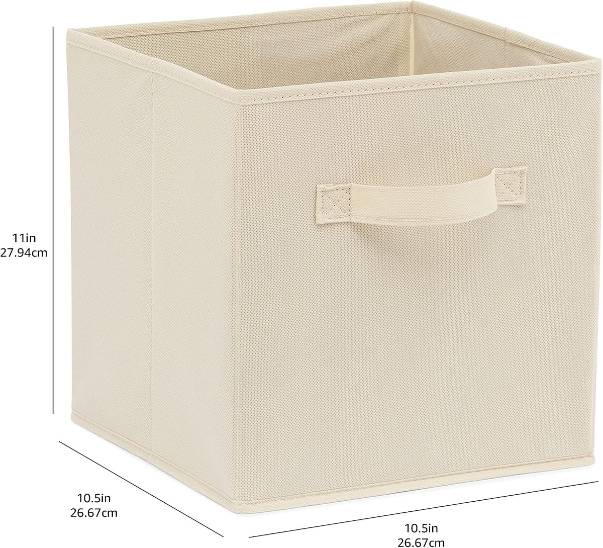 Collapsible Fabric Storage Cube Bins Organizer with Handles for Organization and Organizing Solution, 13"x13"x13", Beige, 6-Pack