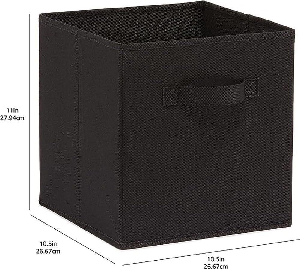 Collapsible Fabric Storage Cube Bins Organizer with Handles for Organization and Organizing Solution, 13"x13"x13", Beige, 6-Pack