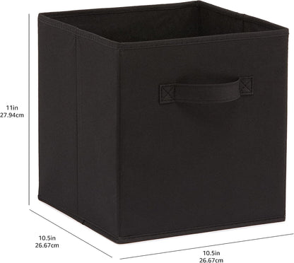 Collapsible Fabric Storage Cube Bins Organizer with Handles for Organization and Organizing Solution, 13"x13"x13", Beige, 6-Pack