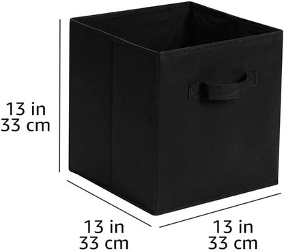 Collapsible Fabric Storage Cube Bins Organizer with Handles for Organization and Organizing Solution, 13"x13"x13", Beige, 6-Pack
