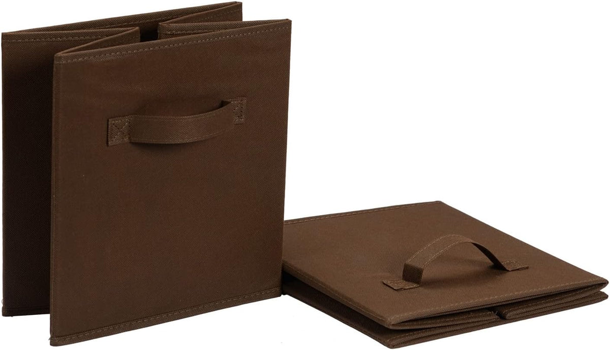 Collapsible Fabric Storage Cube Bins Organizer with Handles for Organization and Organizing Solution, 13"x13"x13", Beige, 6-Pack