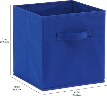 Collapsible Fabric Storage Cube Bins Organizer with Handles for Organization and Organizing Solution, 13"x13"x13", Beige, 6-Pack