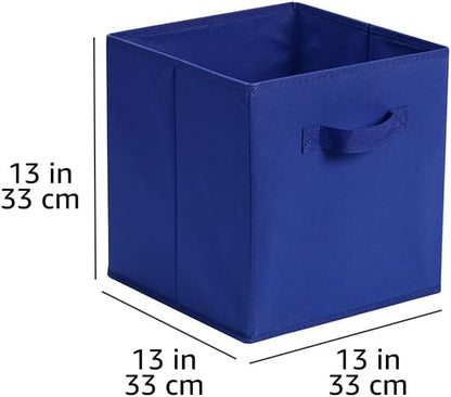 Collapsible Fabric Storage Cube Bins Organizer with Handles for Organization and Organizing Solution, 13"x13"x13", Beige, 6-Pack