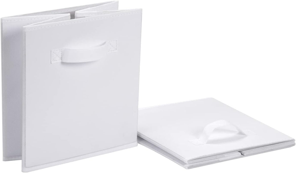 Collapsible Fabric Storage Cube Bins Organizer with Handles for Organization and Organizing Solution, 13"x13"x13", Beige, 6-Pack