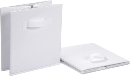 Collapsible Fabric Storage Cube Bins Organizer with Handles for Organization and Organizing Solution, 13"x13"x13", Beige, 6-Pack