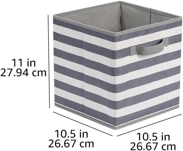 Collapsible Fabric Storage Cube Bins Organizer with Handles for Organization and Organizing Solution, 13"x13"x13", Beige, 6-Pack