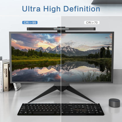 Curved Monitor Light Bar with Wireless Remote,Monitor Auto-Dimming and Camera Base,Applicable to All Screens. No Screen Glare,for Home Office