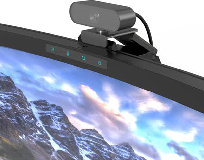 Curved Monitor Light Bar with Wireless Remote,Monitor Auto-Dimming and Camera Base,Applicable to All Screens. No Screen Glare,for Home Office