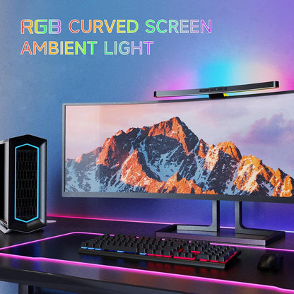 Curved Monitor Light Bar with Wireless Remote,Monitor Auto-Dimming and Camera Base,Applicable to All Screens. No Screen Glare,for Home Office