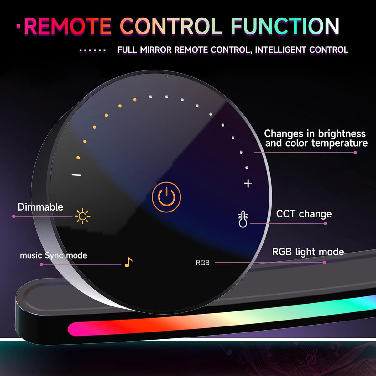 Curved Monitor Light Bar with Wireless Remote,Monitor Auto-Dimming and Camera Base,Applicable to All Screens. No Screen Glare,for Home Office
