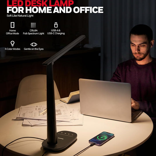 Honeywell LED Desk Lamp for Home Office Eye-Caring Dimmable Reading Light