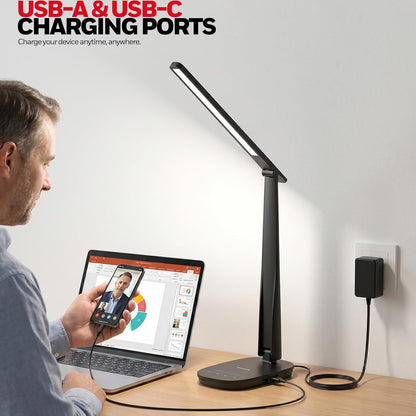 Honeywell LED Desk Lamp for Home Office Eye-Caring Dimmable Reading Light