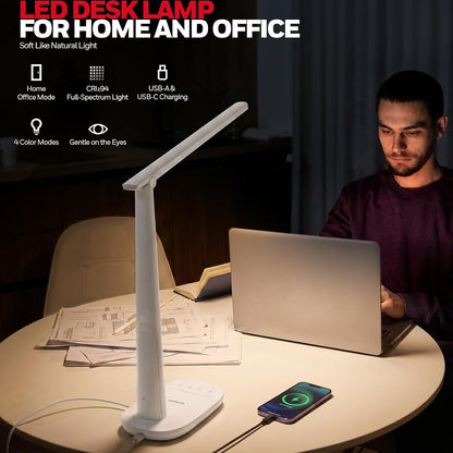 Honeywell LED Desk Lamp for Home Office Eye-Caring Dimmable Reading Light