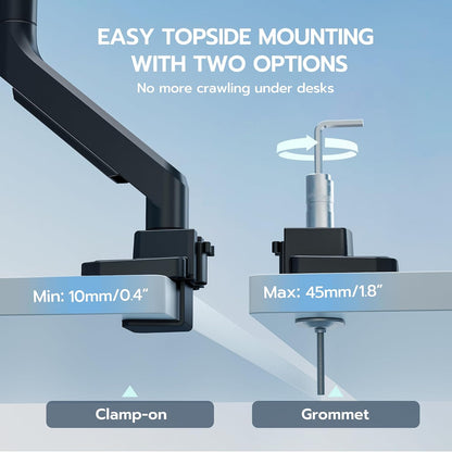 Heavy Duty Single Monitor Mount for 13"-49" Curved Screens, Black