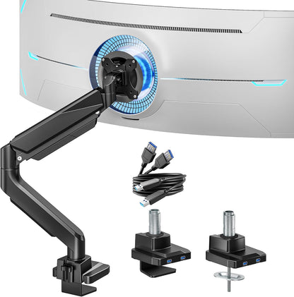 Heavy Duty Single Monitor Mount for 13"-49" Curved Screens, Black