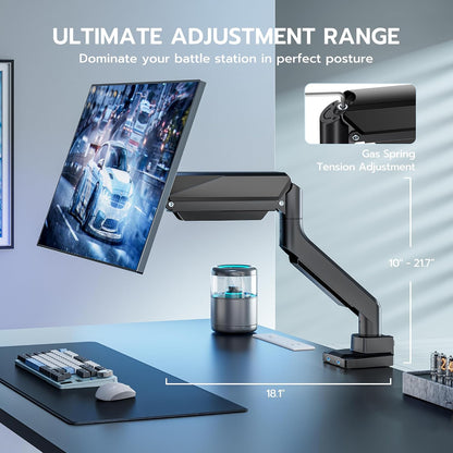 Heavy Duty Single Monitor Mount for 13"-49" Curved Screens, Black