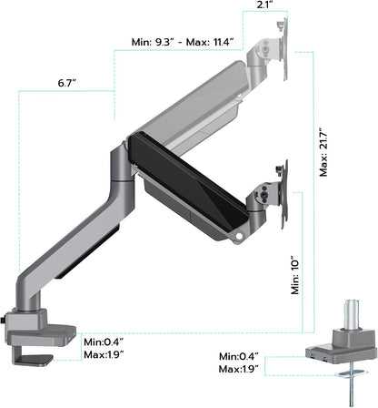 Heavy Duty Single Monitor Mount for 13"-49" Curved Screens, Black
