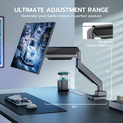 Heavy Duty Single Monitor Mount for 13"-49" Curved Screens, Black