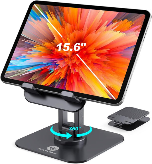 iPad Stand, 360° Rotating iPad Tablet Stand Holder for Desk, Black