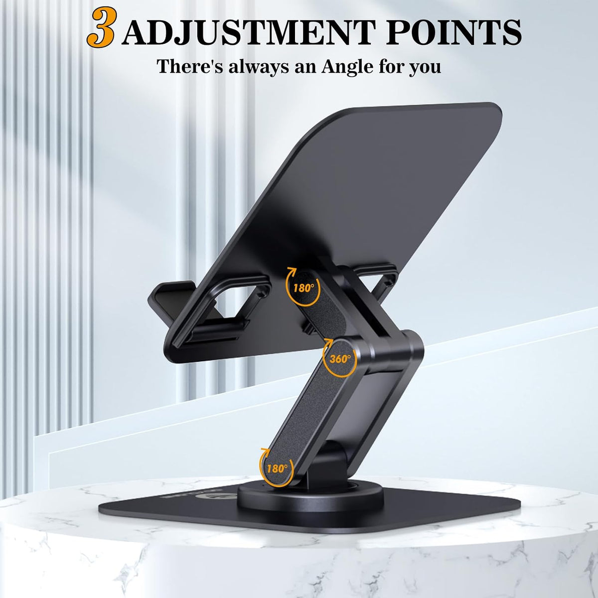 iPad Stand, 360° Rotating iPad Tablet Stand Holder for Desk, Black