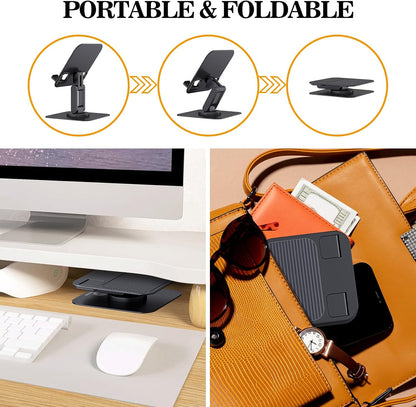 iPad Stand, 360° Rotating iPad Tablet Stand Holder for Desk, Black