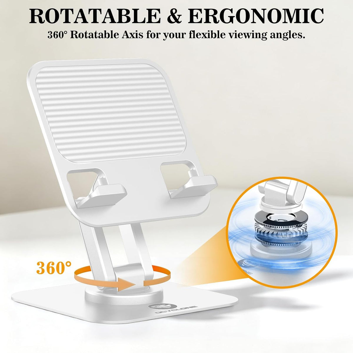 iPad Stand, 360° Rotating iPad Tablet Stand Holder for Desk, Black