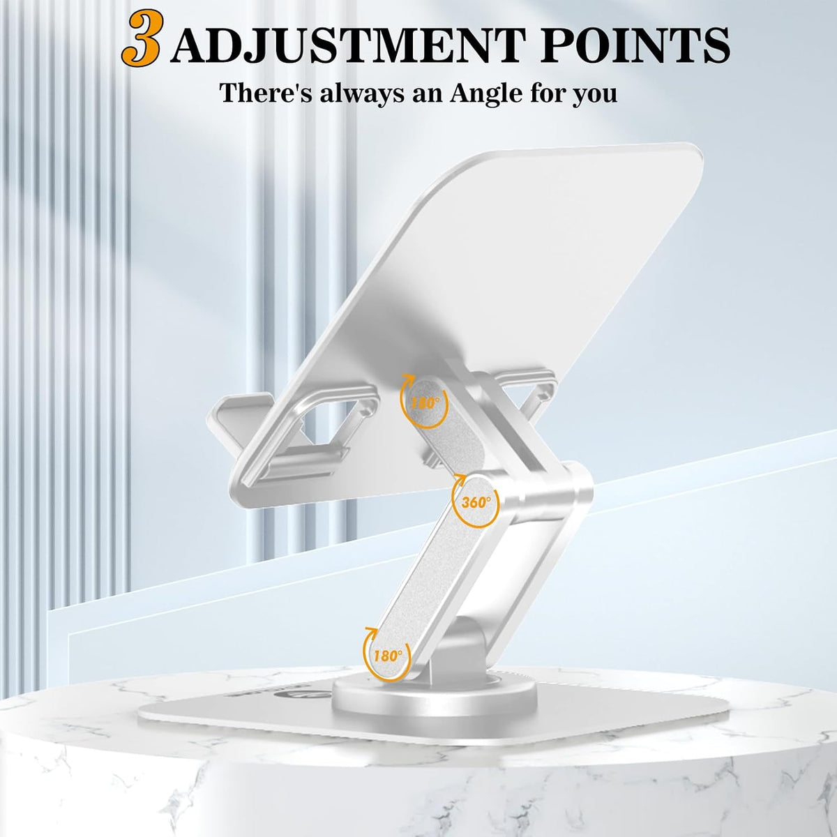 iPad Stand, 360° Rotating iPad Tablet Stand Holder for Desk, Black